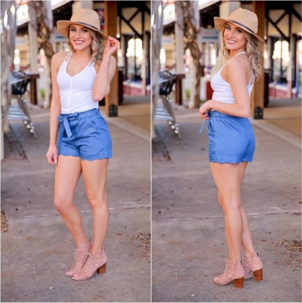Infinity Raine Denim Paperbag Shorts